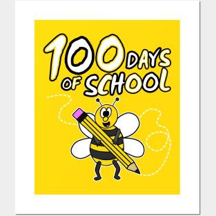 100 Days Of School Bee Wildlife Kindergarten 2022 Posters and Art